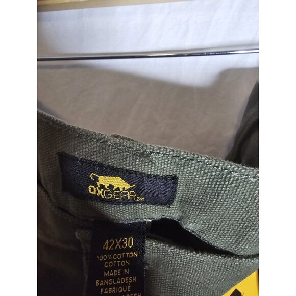 OXGEAR Men's Cotton Heavy Duty Canvas utility Work Pants Green- Size 42×30 - Picture 4 of 7